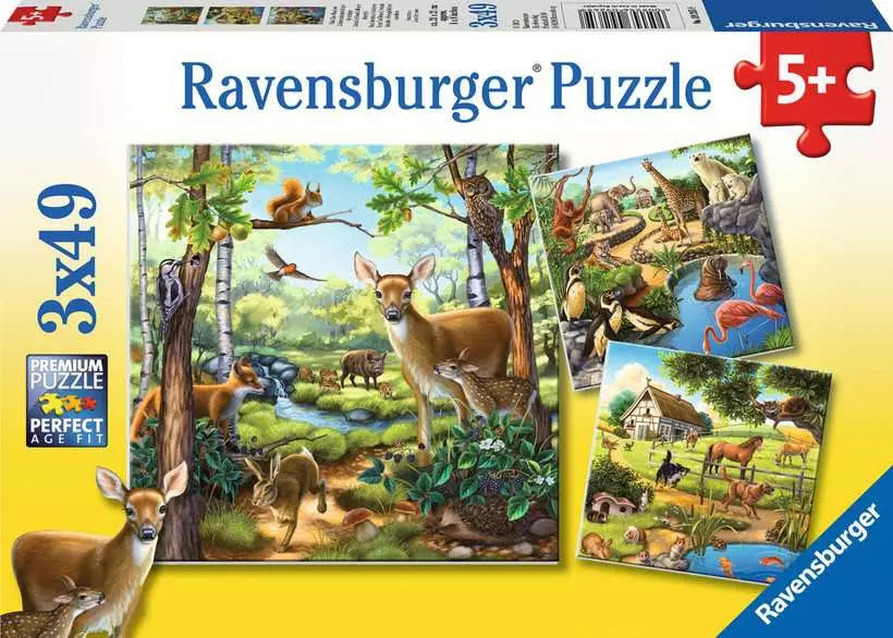 Ravens 3 x 49 - Animaux sauvages/Du zoo/Domestiques