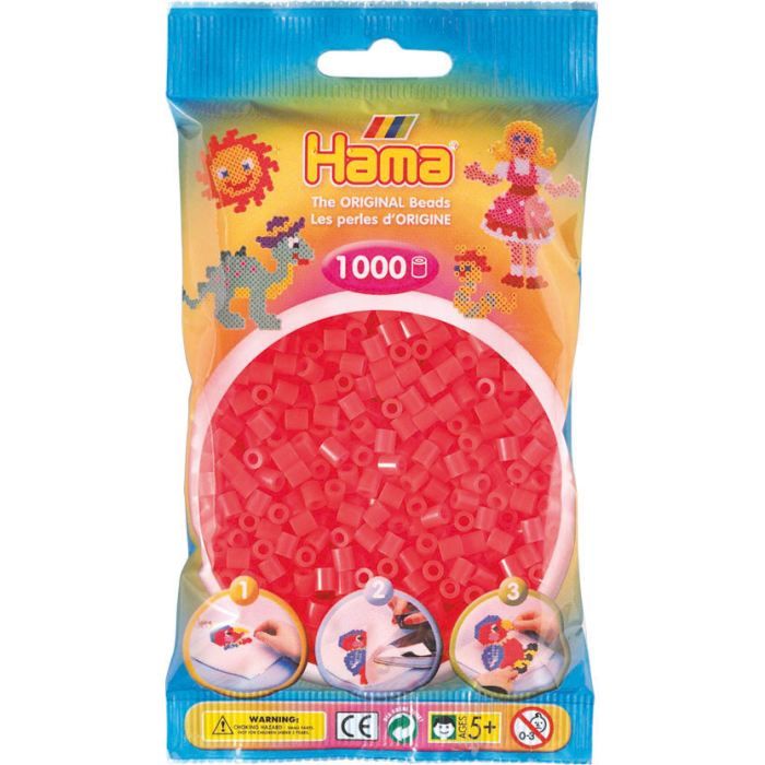 Hama - 1000 perles rouge neon