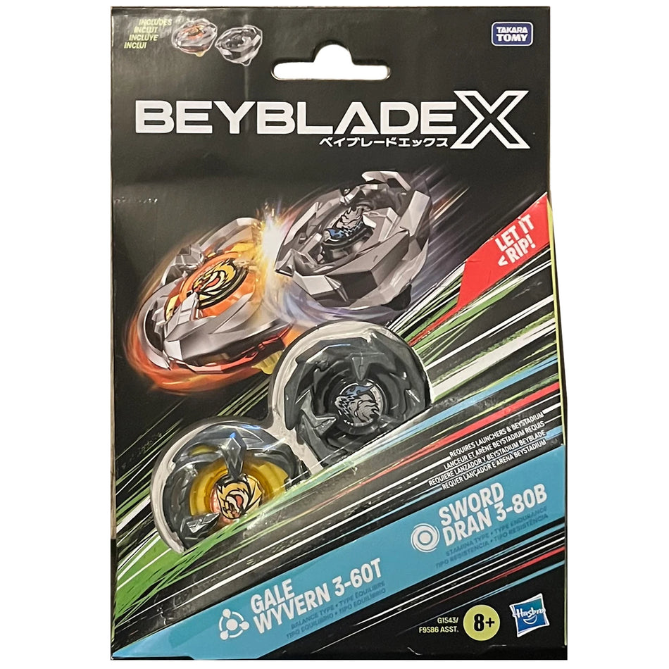 Beyblade X - Dual Pack Gale Wyvern 3-60T et Sword Dran 3-80B
