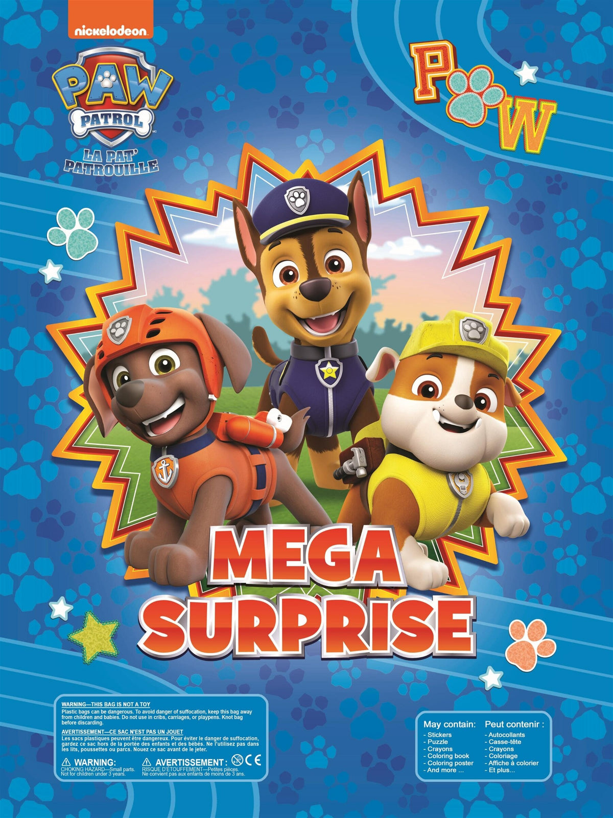 Paw Patrol Sac Méga Surprise bleu