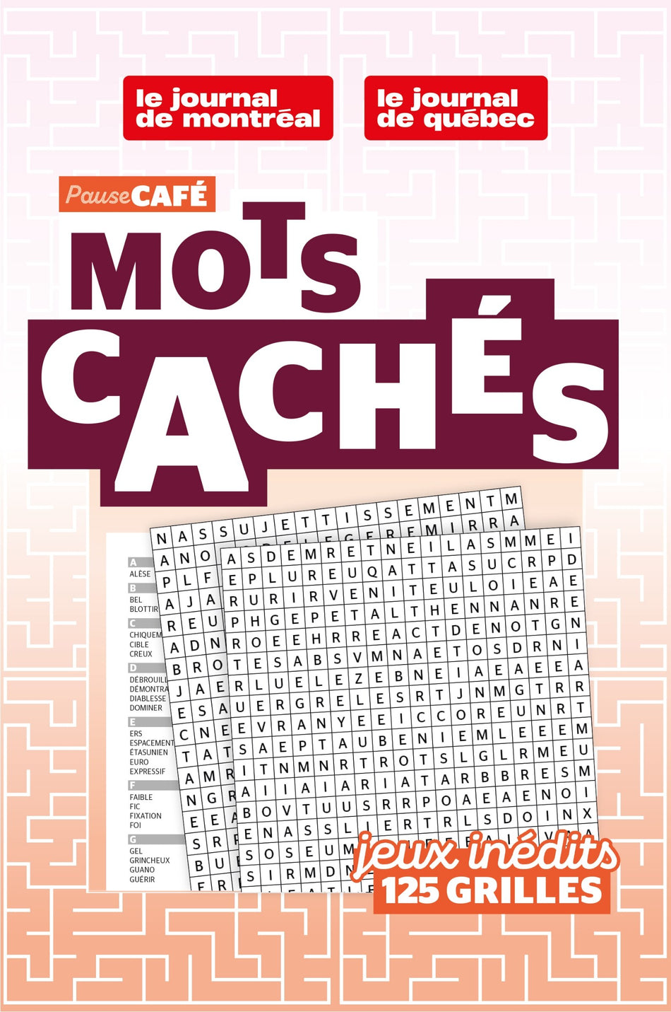 Pause Café - Mots Cachés - Jeux inédits 125 grilles