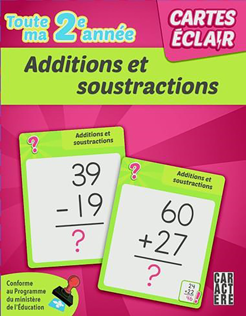 Cartes éclair - 2e année Additions et soustractions
