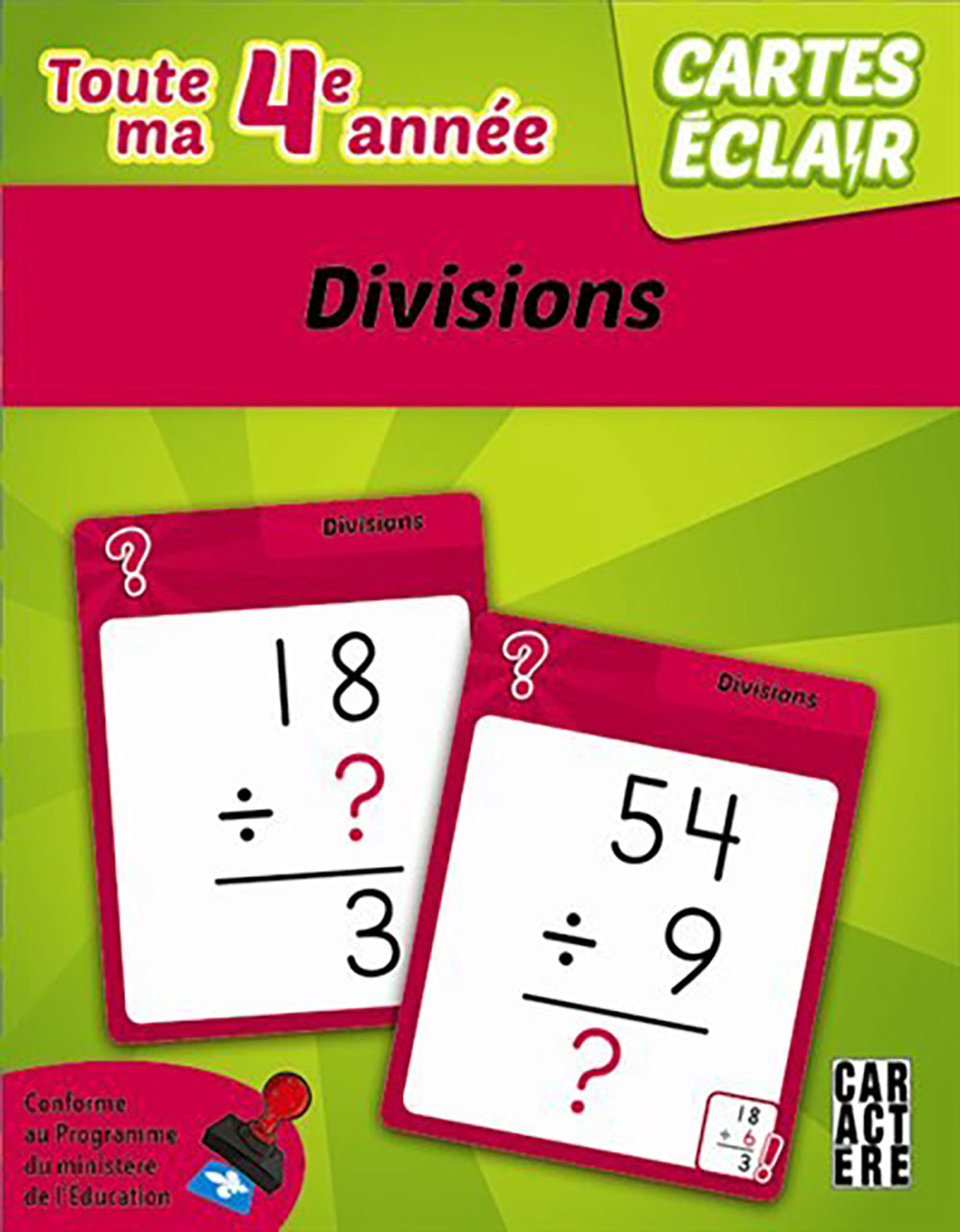 Cartes éclair - 4e année Divisions