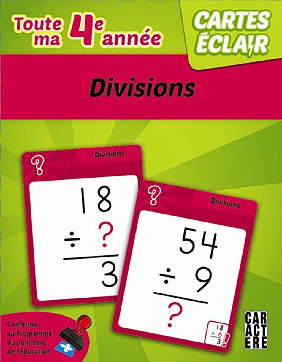 Cartes éclair - 4e année Divisions