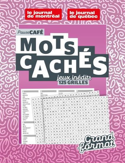 Livre - Pause Café - Mots cachés gros format 125 grilles