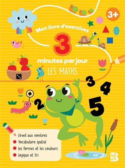 Livre - Mon livre d'exercices 3 minutes par jour - Les Maths 3+
