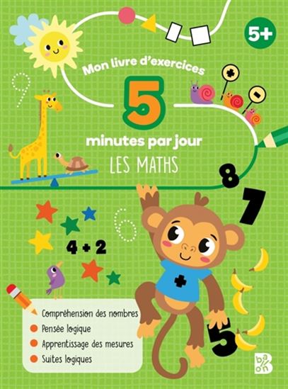 Livre - Mon livre d'exercices 5 minutes par jour - Les Maths 5+