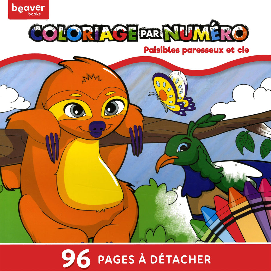 Coloriage par numéro - Paisible Paresseux et cie