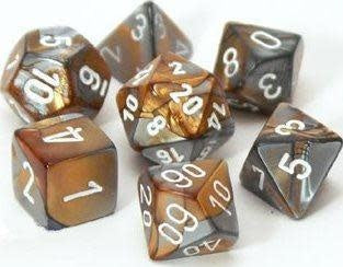 Chessex - 7 dés Gemini Cuivre/Blanc