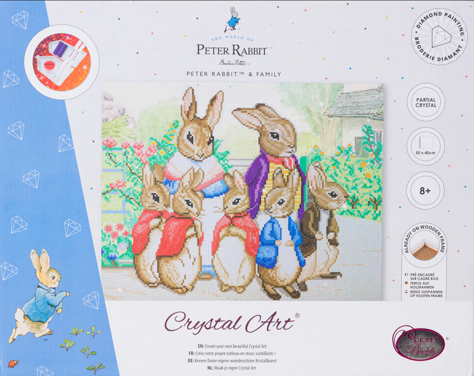 Craft Buddy - Crystal Art - Peter Rabbit & Family (40 x 50 cm)
