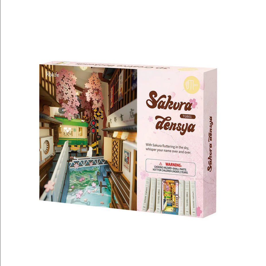 Rolife TGB01 - 3D Creative Bookends - Sakura Densya