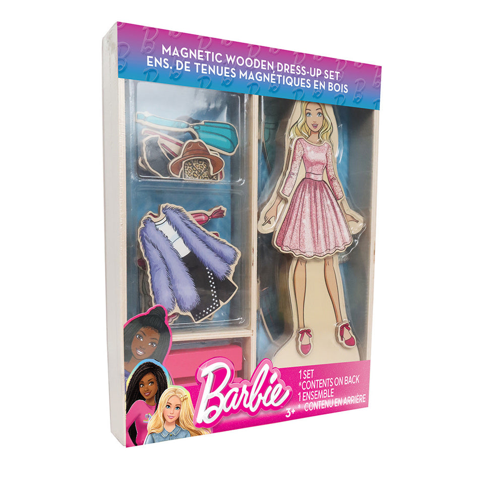 Barbie ensemble de tenues magnétiques en bois