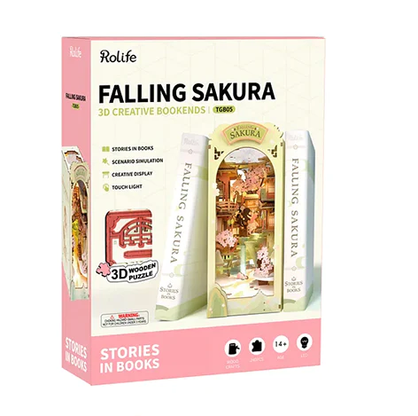 Rolife RTGB05 - 3D Creative Bookends - Falling Sakura