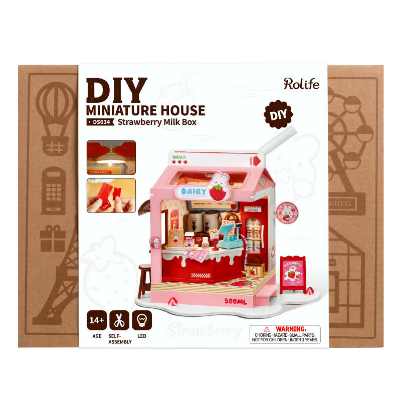 Rolife - DIY Miniature House - Strawberry Milk Box
