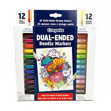 Crayola Doodle Marker 12 crayons double couleur