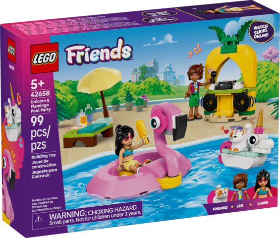 Lego 42658 Friends - La soirée piscine avec la licorne et le flamant rose