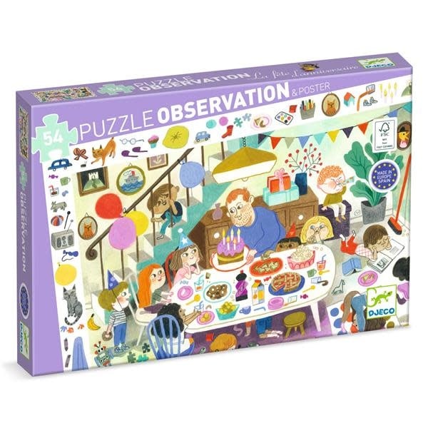Djeco 54 - Puzzle Observation - La fête d'anniversaire