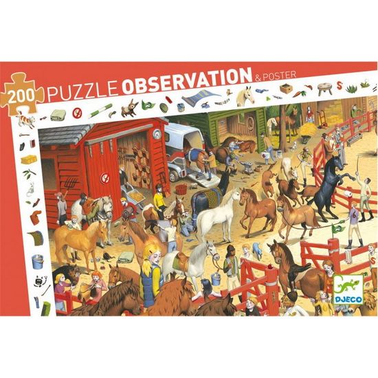 Djeco Puzzle Observation 200 Équitation