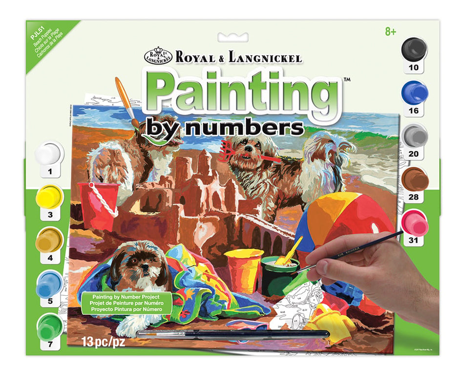 Royal & Langnickel - Painting by Numbers Large - Chiots sur la Plage