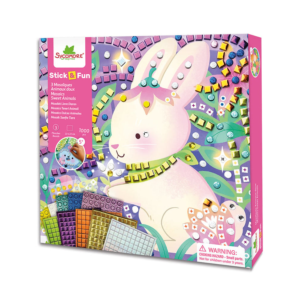 Stick & Fun - 3 Mosaïques Animaux Doux