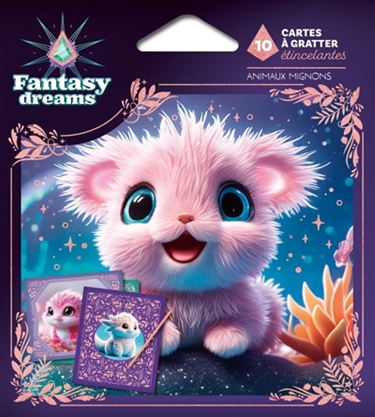 10 Cartes à Gratter Étincelantes - Fantasy Dreams Animaux Mignons