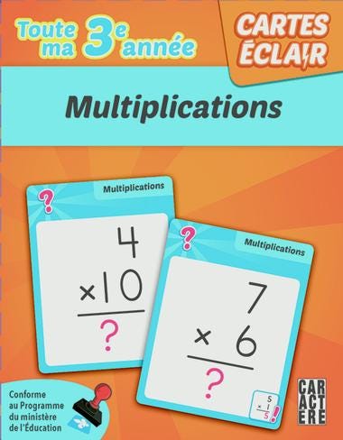 Cartes éclair - 3e année Multiplications