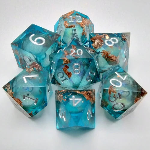 Effervescence Mystique - bleu ciel avec feuille de cuivre dans une bouteille avec couvercle dévisable