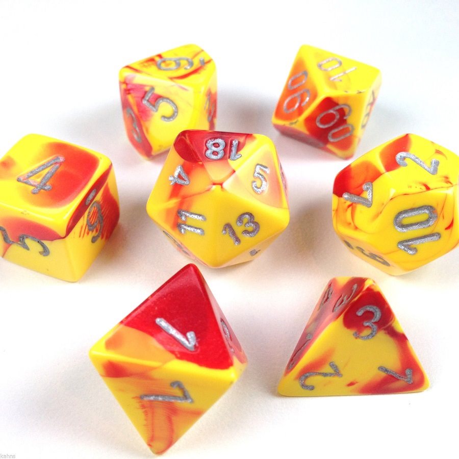 Chessex - Rouge/Jaune Chiffres Argent