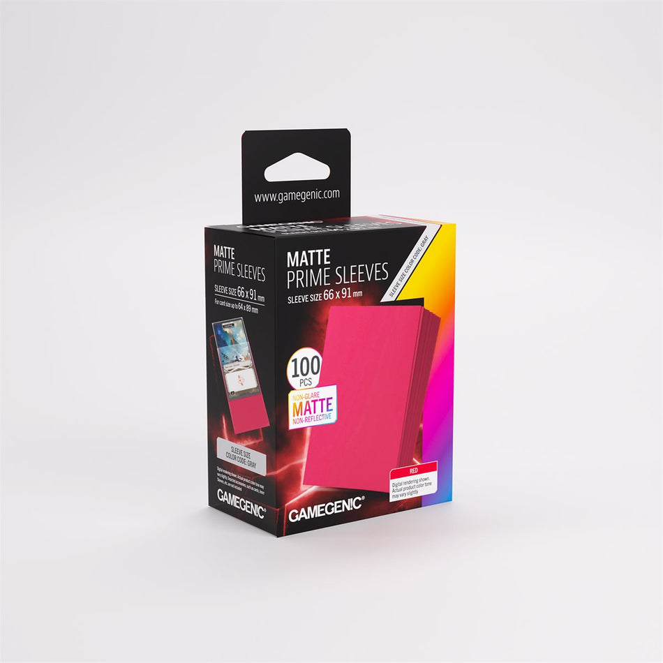 Gamegen!c 100 Prime Sleeves - Red 66 x 91