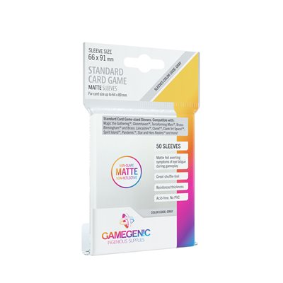 Gamegen!c 50 Sleeves - Standard Matte 66 x 91mm Gray
