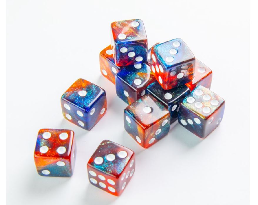Dés 12x D6 16 mm  Série Galaxy Mars (ML)