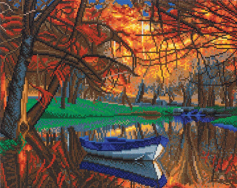 Kit monté CA (Lg) : bateau de forêt d'automne