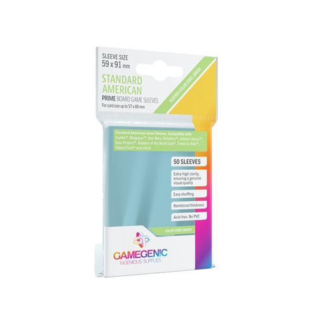 Gamegen!c 50 Sleeves - Standard American Prime Green 59 x 91