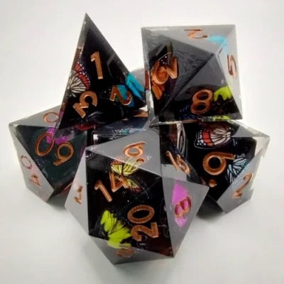 Dés double centrés Papillons
